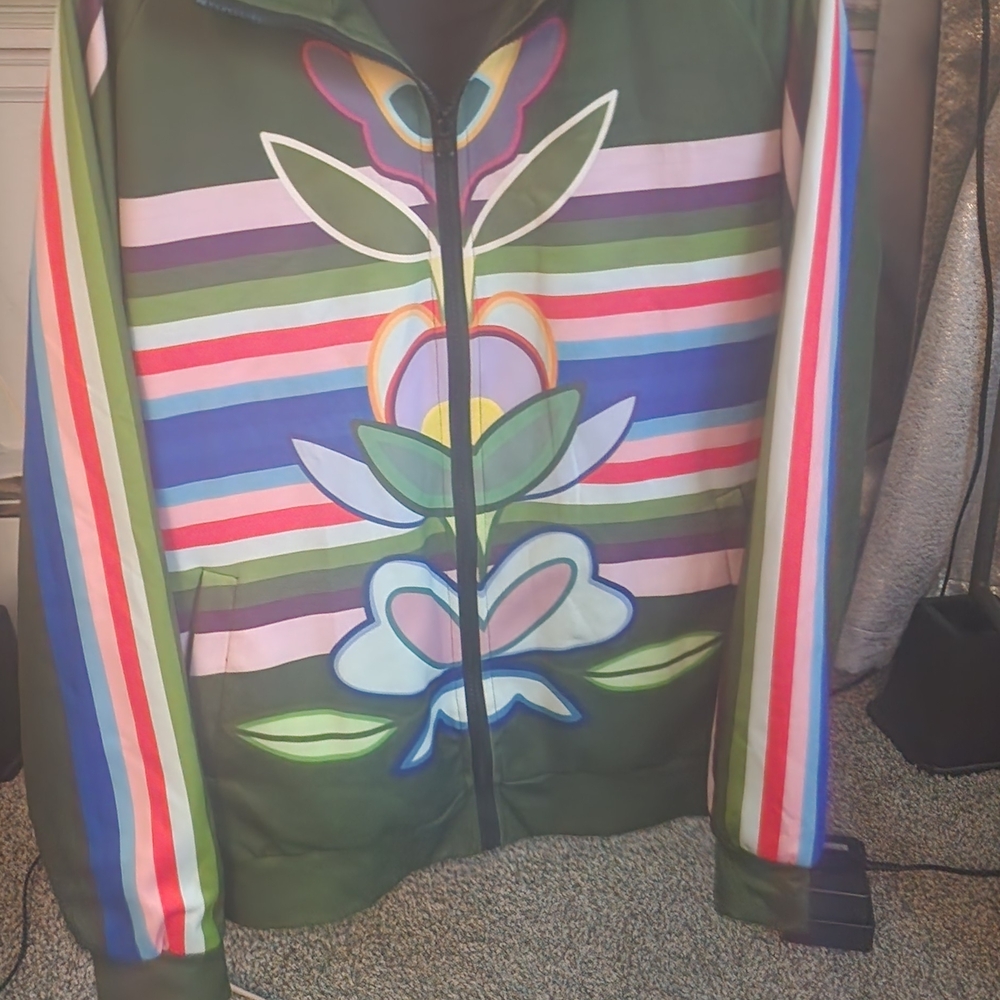 Colorful Striped Floral Jacket